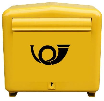 verkauflade by Chr/Su Posthorn Aufkleber für Briefkasten, Schwarz, Symbol, 10cm, Wetterfest, Traditionell
