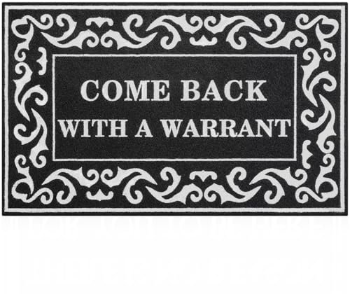 Lzuso Welcome Mat Outdoor Indoor With Non Slip Rubber Backing - Durable Easy to Clean Entrance Mat for Home, Farmhouse, Patio, Front Door - Come Back With A Warrant