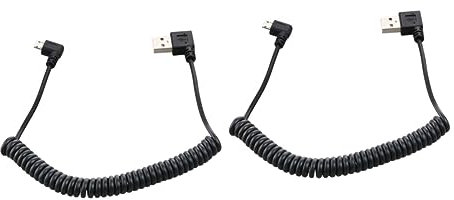 CAXUSD 2pièces Câble USB Spiralé Noir Câble De Données Charge Pin pour Appareils Compatibles