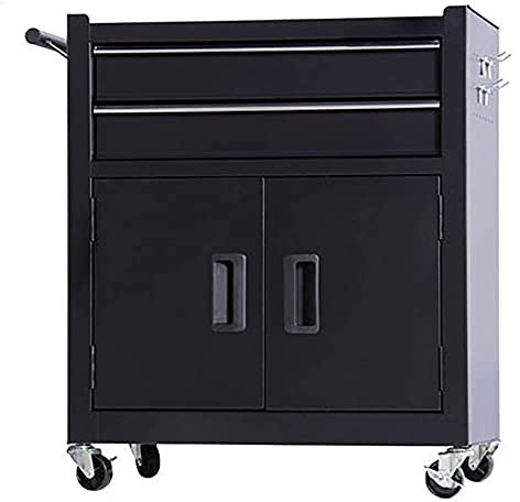Carro de Herramientas Carro de herramientas con ruedas, carro de herramientas para reparación de automóviles, caja de herramientas para piezas de hardware de banco de trabajo para almacén (negro)