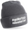Herzbotschaft Beanie Strickmütze mit Spruch | #geilertypmitmotorrad - Geiler Typ mit Motorrad | grau | Unisex SoftTouch angenehm weiche und warme Wintermütze | OneSize Einheitsgröße für Erwachsene