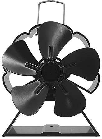 Lot de 5 ventilateurs noirs en alliage d'aluminium pour poêle à bois