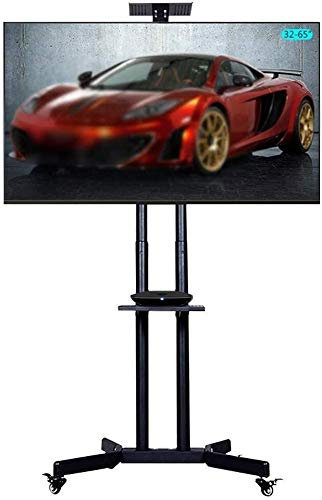 UUYRSZS Portable TV Stand Adjustable Mobile TV Cart Bracket Mount Swiel Wheels Universal TV Stand, for 32-65 Inch Screen TV Table Stand