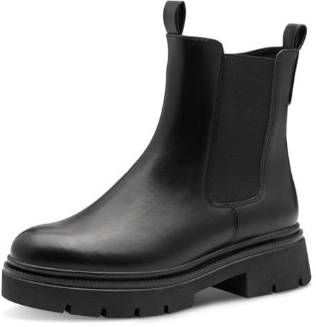 MARCO TOZZI Damen Chelsea Boots mit Reißverschluss Vegan, Schwarz (Black), 39 EU