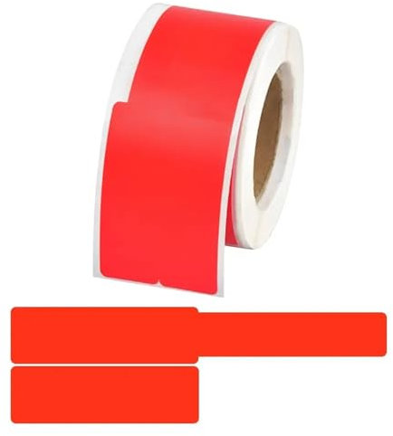 WEITINGKKK Etiquetado de Cables, 100 Etiquetas Autoadhesivas for Cables de 25 x 38+40 mm, Etiquetas for Cables, Etiquetas for Impresora láser, Etiquetas for cableado(Red)
