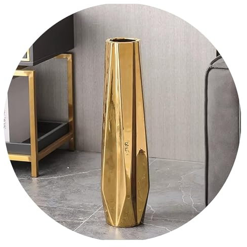 Bodenvase Große Bodenvase, dekorativer hoher Blumenhalter for modernes rustikales Bauernhaus(Gold,61cm)