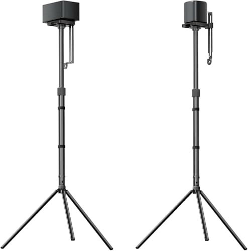 ULTIMEA Steady 310 – Lot de 2 Supports d’Enceintes universels Noirs, réglables en Hauteur de 62 à 93 cm, pour Enceintes Satellites et de bibliothèque, Charge maximale de 3 k