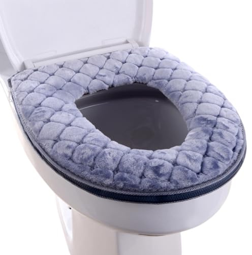 Thick Warm Toilet Seat Cushion Stretchable Washable Cloth Universal Toilet Seat Mat/seat Cover pad (GY)