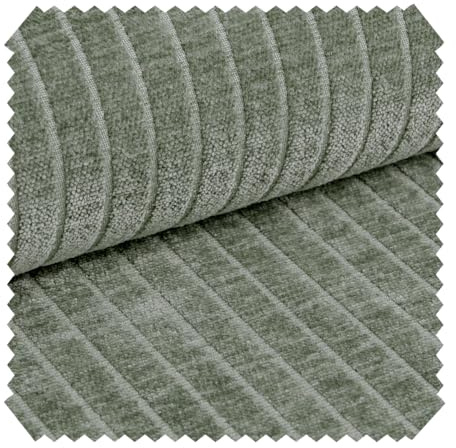 novely® PERMO Möbelstoff Breitcord-Optik Polsterstoff Luxus 380g/m² Hohe UV-Beständigkeit (7-8/8) | Meterware | 1lfm Farbe: 55 Olivgrün