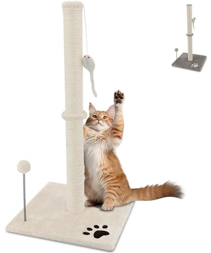 BELTOM® Rascador Afilador Uñas para Gatos Árbol Escalador Mascota Rascarse Juego 81,5 cm. - Beige