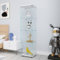QMTXBYJ Vitrina de Cristal,125x43x37cm, armario de colección moderno de cristal de 3 capas con 1 puertas y cerradura,5 mm de vidrio templado transparente armadura de cristals de pie para sala de estar