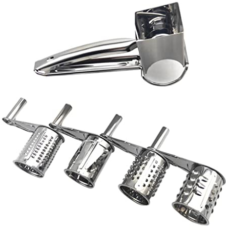 Vegetable Slicer， Stainless Steel Rotary Cheese Grater - Versatile Vegetable and Cutter for Effortless Slicing Shredding