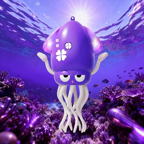 KJIXYUNG Juguete Pulpo Bailarín Gateador Luces LED Música Morado | Pulpo interactivo con balanceo automático, luces LED brillantes y música. Ideal como regalo de cumpleaños divertido.