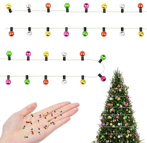 2 Stücke Wichtel Lichterkette Miniatur, 50cm + 100cm Wichtel Zubehör Lichterkette, mini Lichterkette Wichtel Puppenhaus Zubehör, Miniatur Bunte Lampe für Weihnachtsdeko Puppenhaus Möbel Geschenk