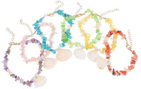 LIFKOME 6 pièces Bracelets de Cheville Femme Style Ethnique Perles et Coquillages Réglables Style Plage été Accessoire Tropical Élégant