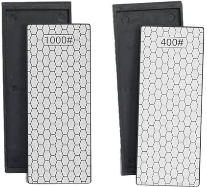 GDQQOYWQT 2 PCS Diamond Sharpening Stone Set, 400/1000 Grit with Non-Slip Base - Professional Whetstone for Knives, Scissors, Axes, Chisels