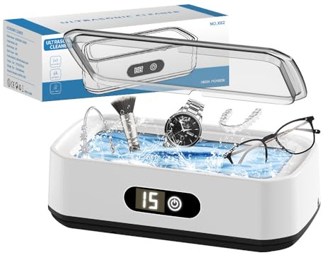 Limpiador Ultrasonidos Alta Frecuencia de 49 kHz Ultrasonic Cleaner 650ml | temporizador digital LED de 5 niveles, depósito interior de acero inoxidable 304, ideal para gafas, joyas, prótesis dentales