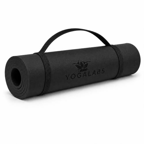 YOGALABS Yoga Matte ECO TPE rutschfest, 185 × 60 cm, 6 mm | Leichte Gymnastikmatte mit Tragegurt und angenehmer Dämpfung – als Fitnessmatte für Pilates, Training, Studio & unterwegs