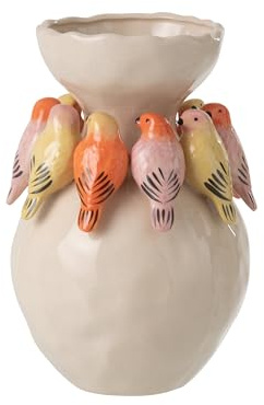 J-Line Vase Vogel – Keramik – Mehrfarbig – Large