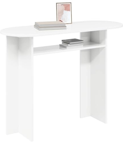 vidaXL Konsolentisch Weiß 100 x 39,5 x 75 cm Holzwerkstoff, Akzenttisch, moderner Wohnzimmertisch, schmale Ablage, praktisches Deko-Element, vielseitiges Stauraummöbel