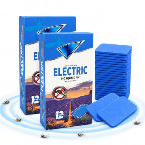 60 Stück Nachfüllplatten für Mückenstecker,Mosquito Repellent, Duftend mit Lavendel, für Zuhause,Schlafzimmer, Balkon und Camping