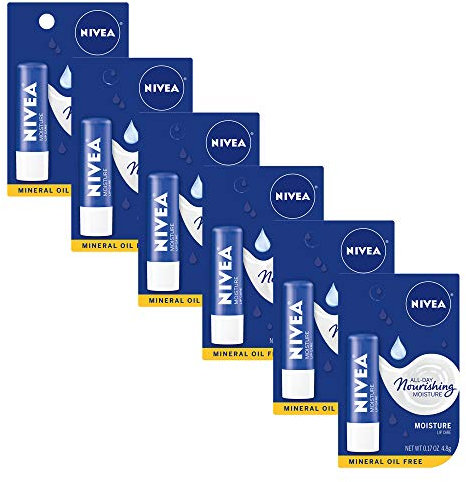 NIVEA Moisture Lip Care, 0.17 Ounce Stick (Pack of 6)