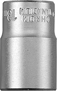 kwb llave de vaso de potencia de 13 mm de acero cv (accionamiento: cuadradillo de 3/8 pulgadas, perfil ondulado, esquinas redondeadas, protección de cantos, cromado mate)