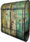 banjado® Design Briefkasten mit Grünes Holz 38,5x46,5x13cm & 2 Schlüssel - Briefkasten Stahl schwarz mit Zeitungsfach pulverbeschichtet - Postkasten A4 Einwurf inkl. Montagematerial