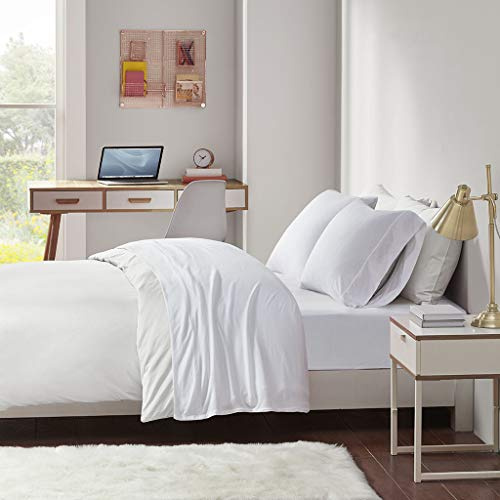 Intelligent Design Cotton Blend Jersey Knit Sheet Set King Size, White
