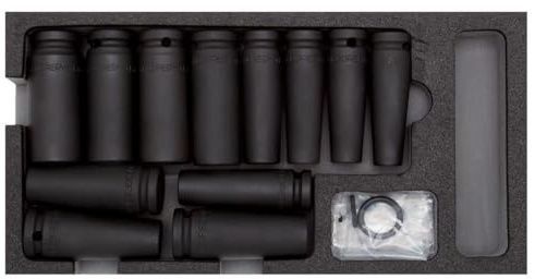 GEDORE Red Impact Screwdriver Bit Set 1/2 Inch in 1/3 Foam Module, 14 Pieces