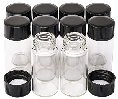 Pxyelec Liquid Sample Collection Glass Bottles Vials Screwcap Capacity 5 ML,1/6 Oz Pack of 10 Glass Vials