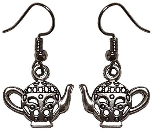 Silver Knight Teapot Earrings on Sterling Silver Hooks in a Gift Bag