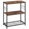 VASAGLE Supports imprimantes, 80 x 40 x 90 cm, Étagère de Rangement, Îlot, Support Four Micro-Ondes, avec 3 étagères Ouvertes, 6 Crochets, Style Industriel, Marron Rustique et Noir KKI002B01