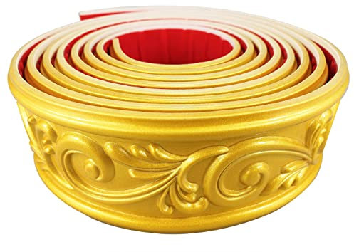 ITTA Flexible Zierleiste, selbstklebend, Abziehen und Aufkleben, Blumenformleiste für Schrankkanten, Wandkanten, Türen, Spiegelrahmen, Heimdekoration, 6,5 cm x 3 m