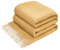LYHome Merino Decke - Kuscheldecke Tagesdecke Sofa Wolldecke, Blanket Überwurfdecke Sofadecke Wohndecke, Flauschige Couchdecke Merinodecke, Flauschig Warm Plaid (140x200 cm | Senfgelb mit Weiß Rauten)