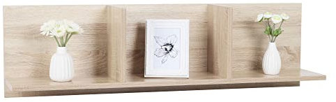 RICOO Wandregal 106 x 30 x 22 Braun Sonoma Eiche, Spanplatte aus Holz, Hängereral WM014-ES, Regal Wand, Bücherregal Bilderregal Fotoregal Küchenregal Hängend Wandboard Würfelregal Schweberegal