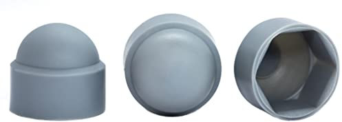 Grey M8 (13mm Wrench) Plastic Nut and Bolt Protective Dome Cover Caps (Pack of 20) A07C/2