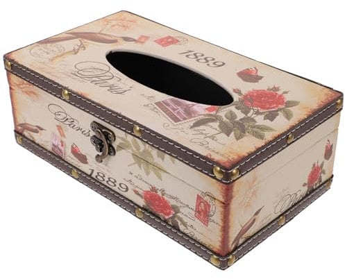 Kosmetiktücherboxen, Vintage Taschentuchbox für Handelsübliche Taschentücher, Taschentuchspender Taschentuchhalter Tissue Box für Esszimmer Badezimmer Schlafzimmer Büro