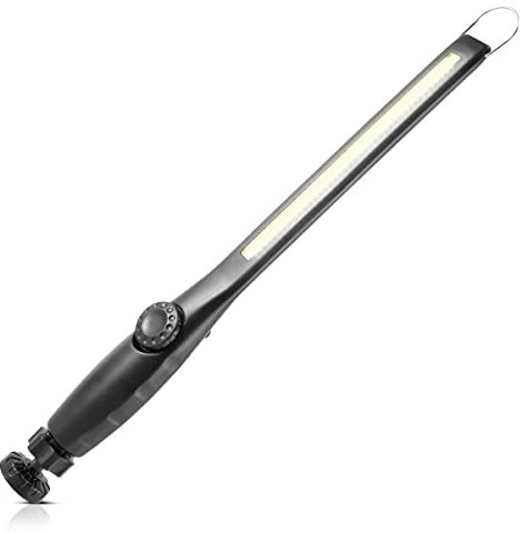 STAHLWERK LED Arbeitsleuchte AL-300 ST Leistungsstarke Stableuchte/Stablampe/Taschenlampe mit integriertem Akku, USB-Anschluss und schwenkbarem Magnetfuß, stufenlos regulierbar