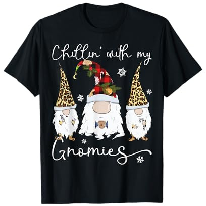 Chillin With My Gnomies Zwerg & Coffee Red Plaid Weihnachten T-Shirt