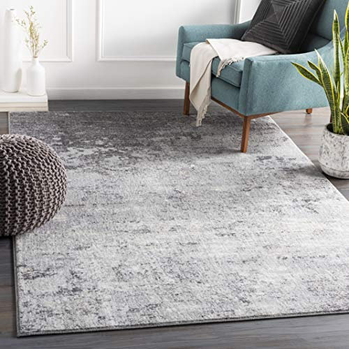 Livabliss Bangkok Wohnzimmer modern – Abstrakt Design in Marmor Optik für Wohnzimmer 120x170 cm, Esszimmer, Schlafzimmer - Marmor e groß, weicher Kurzflor in Grau, Weiß, Holzkohle