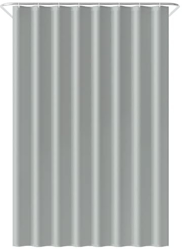 Loti Living Rideau de Douche Anti-moisissure 120 x 200 cm – Gris – Polyester – avec Anneaux – Rideaux de Douche - Shower Curtain- Tissu Lavable en Machine