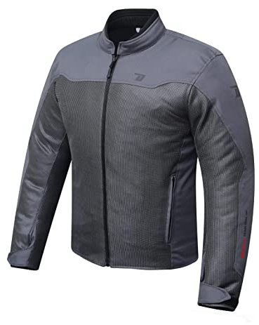 DEGEND SMART MAN | Chaqueta Moto Hombre Resistente al Calor de Verano con Protectores Desmontables | Homologada, Gris, 6XL