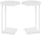 HDANI Table d’Appoint Ronde, Bout de canapé, Table de lit, Moderne, pour Salon, Chambre, Balcon, Cadre en Métal (2, Blanc, 40×40×60cm)