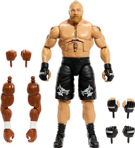 Mattel WWE Elite Collection Actionfigur Royal Rumble Brock Lesnar mit Zubehör und Virgil Build-A-Figure-Teilen, HVF78, Mehrfarbig