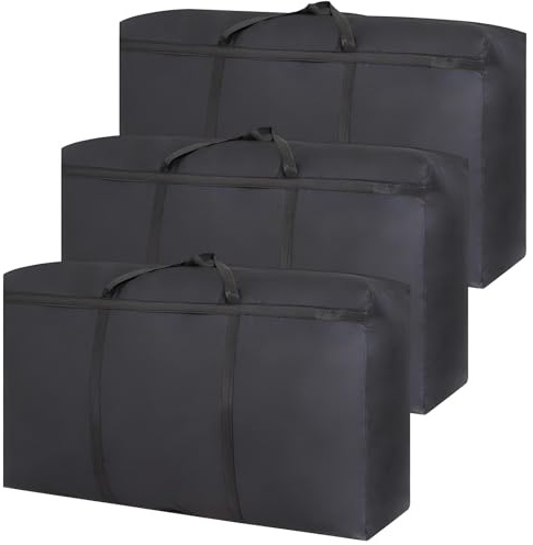 3 Pack 180L Large Storage Bags Organizer, Clothes Duvet Storage Bag Moving Storage Boxes with Zips Under Bed Storage Box for Moving House, Clothes Storage, Laundry Bag, Packing, House Essentials