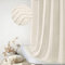 Siiluminisoy Extra langer Boho-Duschvorhang, gewebter Stoff, 213,4 cm, cremefarben, 183,4 x 213,4 cm, getuftet, Chevron, gestreift, modern, schick, strukturiert, minimalistisch,