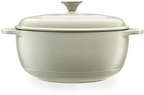 Mercer Culinary Enameled Cast Iron Round Dutch Oven, 6 qt., White