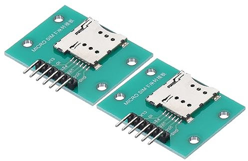 QUARKZMAN 2uds Micro SIM Convertidor 6 Pasadores PCB Prueba Placa con Ángulo Pasador para Datos Prueba Bricolaje Electrónica Productos