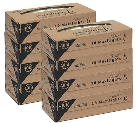 Qult Farluce Teelichter in Kunststoffhülle - Rußfrei - unbeduftet - Nightlights und Maxilights (Qult Farluce Maxilights, 8)